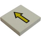 LEGO Blanco Plana 2 x 2 con Amarillo Flecha con ranura (3068)