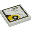 LEGO Weiß Fliese 2 x 2 mit Gelb Auto, Foam und Water Drops Aufkleber mit Nut (3068)