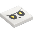 LEGO Blanco Plana 2 x 2 con Amarillo Ojos Angry Cara con ranura (3068 / 76900)