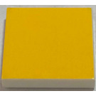 LEGO Weiß Fliese 2 x 2 mit Gelb mit Nut (3068)