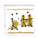 LEGO White Tile 2 x 2 with Zodiac Signs Sticker with Groove (3068)