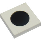 LEGO White Tile 2 x 2 without Groove with Black Circle without Groove