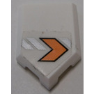 LEGO Wit Tegel 2 x 3 Pentagonal met Oranje Pijl (Links) Sticker (22385)