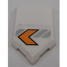 LEGO White Tile 2 x 3 Pentagonal with Orange Arrow (right) Sticker (22385)