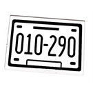 LEGO White Tile 2 x 3 with 010-290 License Plate Sticker (26603)