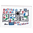 LEGO blanc Tuile 2 x 3 avec ‘BATTLE PLAN’ et ‘Kevin McCallister’ Autocollant (26603)