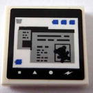 LEGO Wit Tegel 2 x 3 met Computer Screen Sticker (26603)