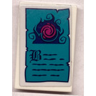 LEGO White Tile 2 x 3 with Dark Blue and Magenta Elves Portal and Writing Sticker (26603)