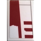 LEGO White Tile 2 x 3 with Dark red Decor with 3 Stripes on left Sticker (26603)