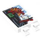 LEGO blanc Tuile 2 x 3 avec Horizontal Clips avec Oiseau dans Arbre Picture Autocollant (Pinces épaisses ouvertes en «O») (30350)
