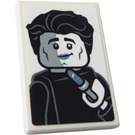 LEGO White Tile 2 x 3 with Joey and Blue Lipstick Sticker (26603)