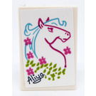 LEGO White Tile 2 x 3 with Painting by Aliya of a Horse Sticker (26603)