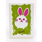 LEGO White Tile 2 x 3 with Painting of Paisley of a White and Pink Rabbit Sticker (26603)