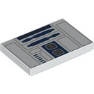LEGO White Tile 2 x 3 with R2-D2 Chest with Blue (26603 / 104209)