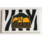 LEGO White Tile 2 x 3 with SAFARI Zebra Pattern Sticker (26603)