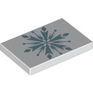 LEGO White Tile 2 x 3 with Snowflake Decoration (26603 / 59274)