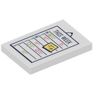 LEGO White Tile 2 x 3 with ‘THIS WEEK’ Timetable Sticker (26603)