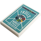LEGO White Tile 2 x 3 with 'TROLLS', 'WORLD TOUR' and Compact Disc Sticker (26603)