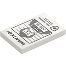 LEGO White Tile 2 x 3 with "WANTED! 604-16" (26603 / 105720)