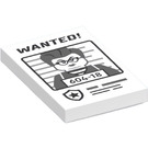 LEGO White Tile 2 x 3 with "WANTED! 604-18" (26603 / 105733)