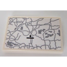 LEGO White Tile 2 x 3 with White and Gray Map Sticker (26603)