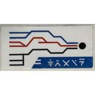 LEGO White Tile 2 x 4 with Black, Red, and Blue Train Routes Map and Ninjago Logogram 'TRAIN' Sticker (87079)