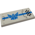 LEGO Wit Tegel 2 x 4 met Blauw Galaxy Squad logo en Zwart Oval Gaten Rooster (Rechtsaf) Sticker (87079)