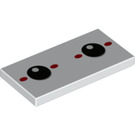 LEGO White Tile 2 x 4 with Eyes with Red Dots (87079 / 94033)