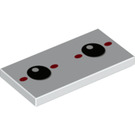 LEGO blanc Tuile 2 x 4 avec Yeux avec rouge dots (87079 / 94033)