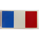 LEGO Weiß Fliese 2 x 4 mit French Flagge Aufkleber (87079)
