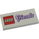 LEGO White Tile 2 x 4 with Friends Logo (13734 / 87079)