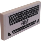 LEGO White Tile 2 x 4 with Grille and City Logo Sticker (87079)
