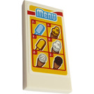 LEGO White Tile 2 x 4 with Ice Cream Menu Sticker (87079)