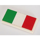 LEGO Weiß Fliese 2 x 4 mit Italian Flagge Aufkleber (87079)