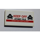 LEGO Wit Tegel 2 x 4 met "Keep off atomic pile" Sticker (87079)