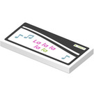 LEGO White Tile 2 x 4 with ‘La la la la la’ and Musical Notes Sticker (87079)