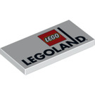 LEGO blanc Tuile 2 x 4 avec LEGOLAND (14942 / 87079)