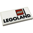 LEGO White Tile 2 x 4 with LegoLand Logo Sticker (87079)