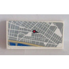 LEGO White Tile 2 x 4 with Map Sticker (87079)