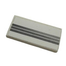 LEGO White Tile 2 x 4 with Medium Stone Gray Stripes Sticker (87079)