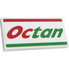 LEGO White Tile 2 x 4 with 'Octan' Sticker (87079)