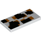 LEGO Weiß Fliese 2 x 4 mit Orange und Schwarz squares (87079 / 100454)