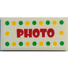 LEGO White Tile 2 x 4 with Photo Sticker (87079)