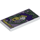 LEGO White Tile 2 x 4 with Picasso Style Painting (80818 / 87079)