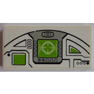 LEGO Weiß Fliese 2 x 4 mit Pilot Console mit HUD Display Muster Aufkleber (87079)