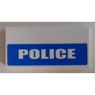 LEGO Wit Tegel 2 x 4 met 'Politie' Sticker (87079)