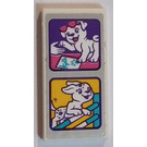 LEGO White Tile 2 x 4 with Puppy championship Sticker (87079)