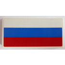 LEGO Weiß Fliese 2 x 4 mit Russian Federation Flagge Aufkleber (87079)