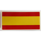 LEGO Weiß Fliese 2 x 4 mit Spain Flagge Aufkleber (87079)