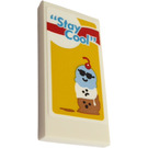 LEGO Weiß Fliese 2 x 4 mit „Stay Cool“ Aufkleber (87079)